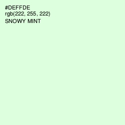 #DEFFDE - Snowy Mint Color Image